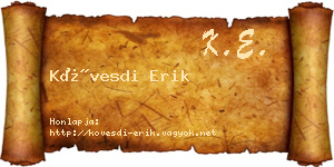 Kövesdi Erik névjegykártya