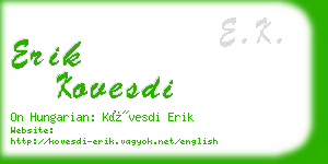 erik kovesdi business card